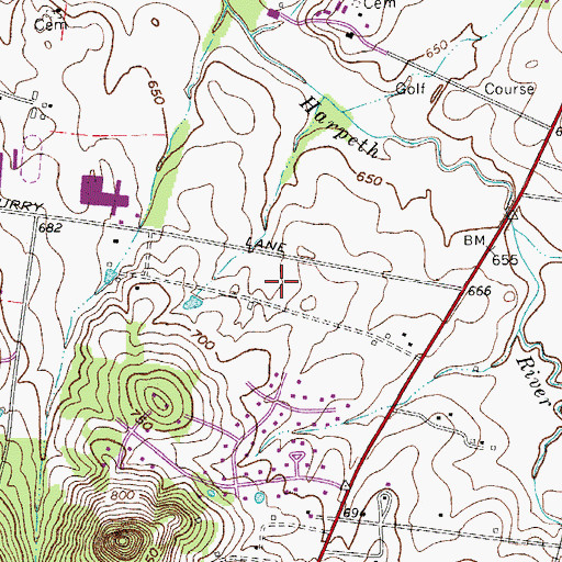 Topographic Map of Commissioner District 7, TN