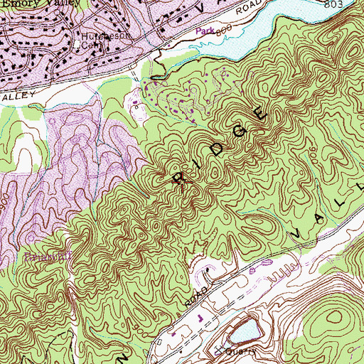 Topographic Map of Commissioner District 8, TN