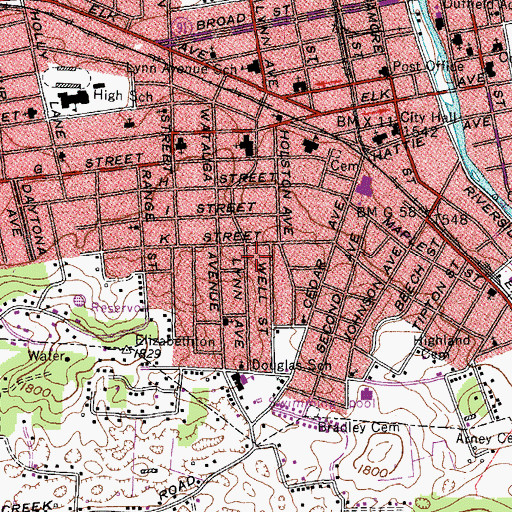 Topographic Map of Commissioner District 8, TN