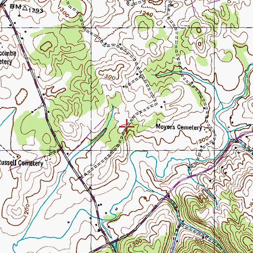 Topographic Map of Commissioner District 8, TN