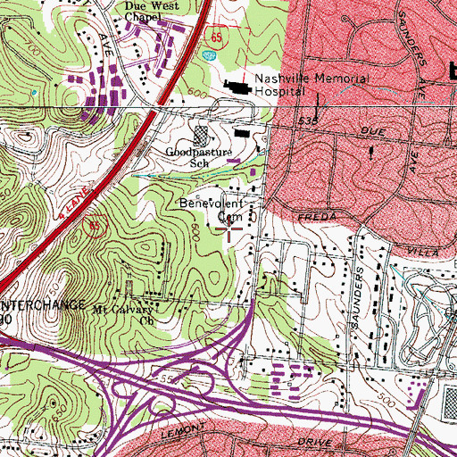 Topographic Map of Commissioner District 8, TN