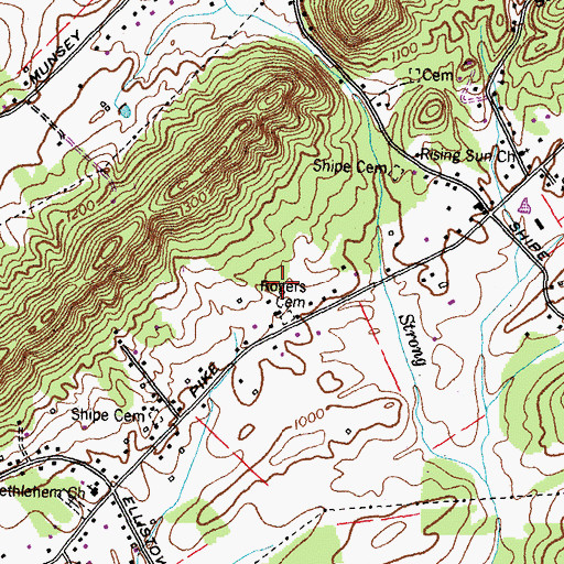 Topographic Map of Commissioner District 8, TN