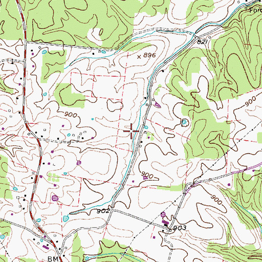 Topographic Map of Commissioner District 8, TN