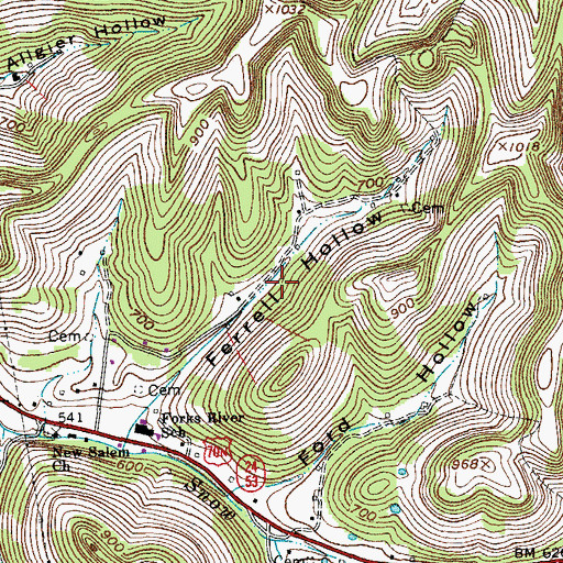 Topographic Map of Commissioner District 8, TN