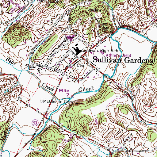 Topographic Map of Commissioner District 8, TN