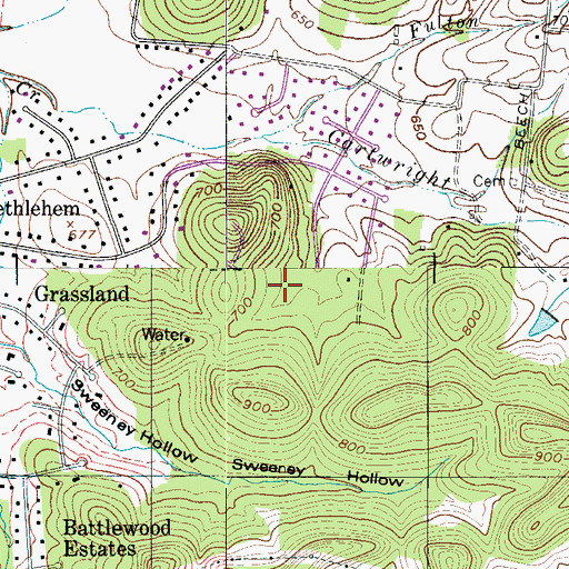 Topographic Map of Commissioner District 8, TN