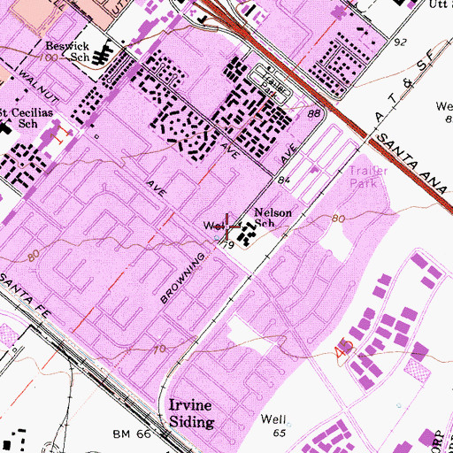 Topographic Map of Nelson Elementary School, CA