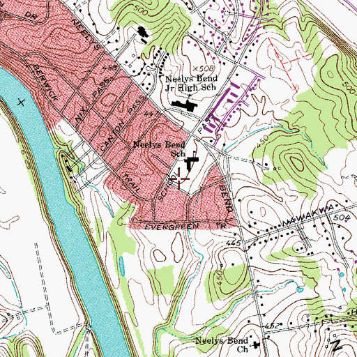 Topographic Map of Commissioner District 9, TN