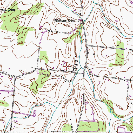 Topographic Map of Commissioner District 9, TN