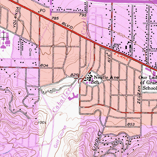 Topographic Map of Nestle Elementary School, CA