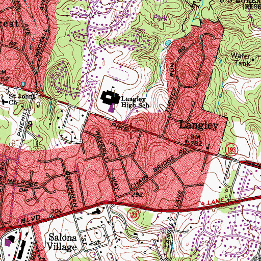 Topographic Map of Ridgemont Montessori School, VA