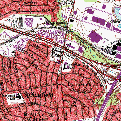 Topographic Map of Saint Marks Montessori School, VA