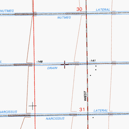 Topographic Map of Nettle Drain, CA
