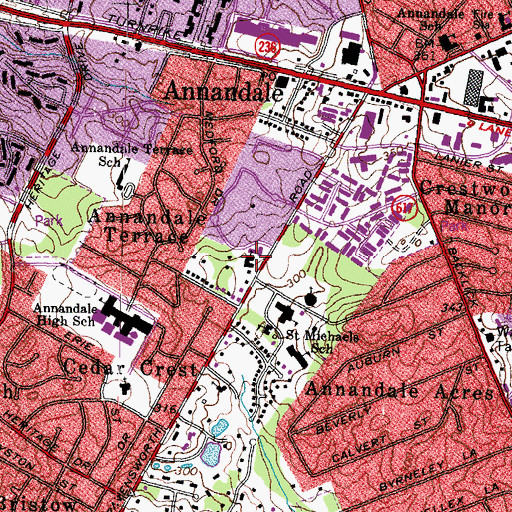 Topographic Map of Hope Montessori School, VA