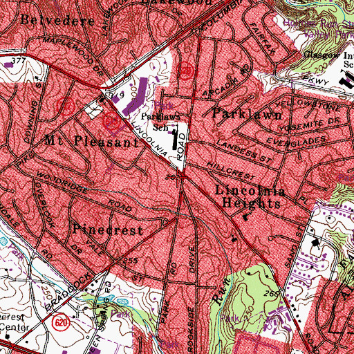 Topographic Map of Lincolnia Private Day School, VA