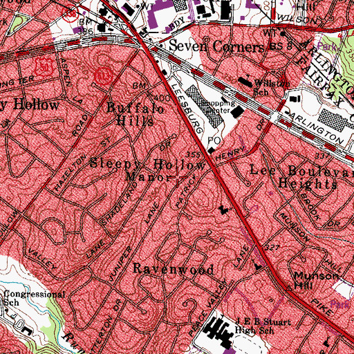 Topographic Map of Juniper Lane School, VA