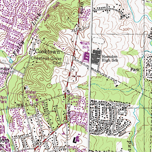 Topographic Map of Montessori School of Herndon, VA
