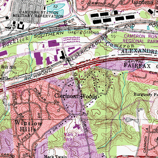 Topographic Map of Elfland School, VA