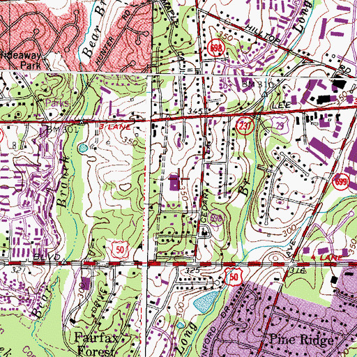 Topographic Map of Fairhill Center, VA