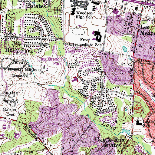 Topographic Map of Olde Creek Center School, VA