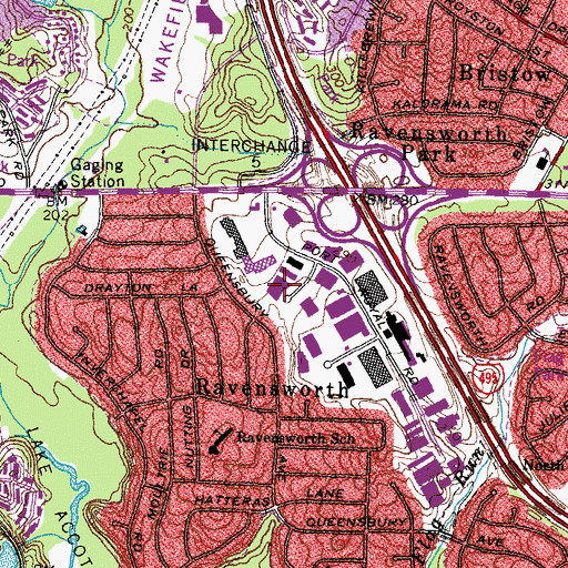 Topographic Map of The Dominion School, VA