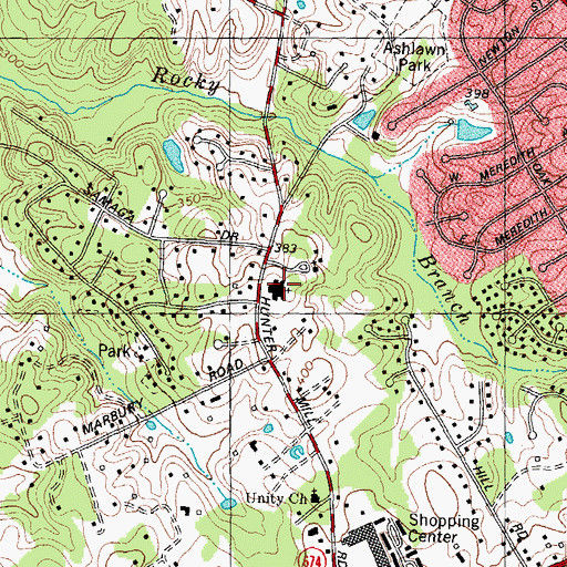 Topographic Map of Hunter Mill Montessori School, VA