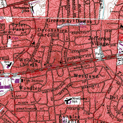 Topographic Map of Building Blocks Day School, VA
