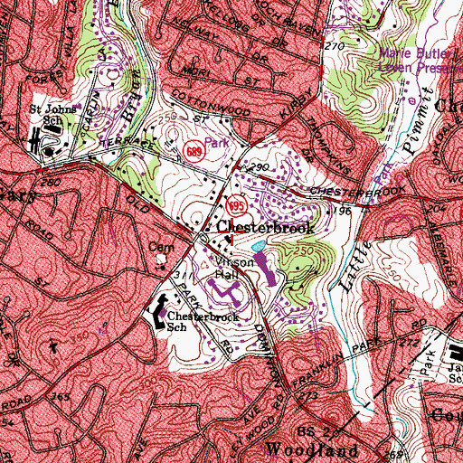 Topographic Map of Montessori School of McLean, VA