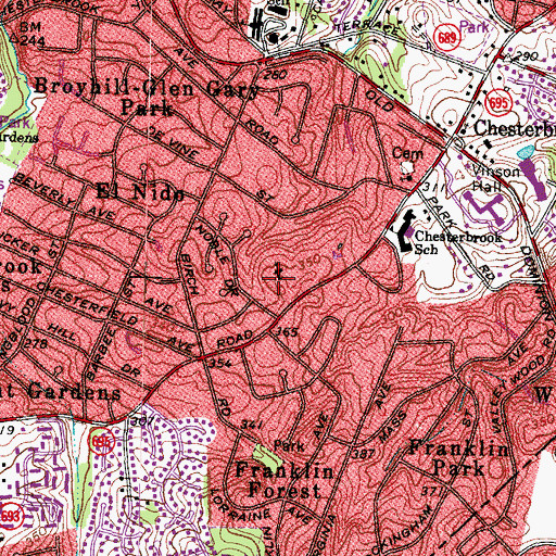 Topographic Map of Brooksfield School, VA
