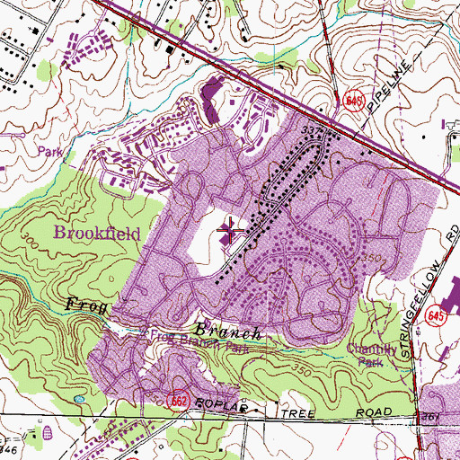 Topographic Map of Brookfield Center, VA