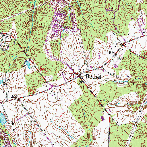 Topographic Map of Cloverdale School, VA
