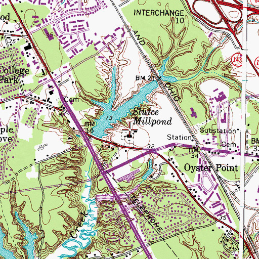 Topographic Map of Denbigh Baptist Christian School, VA