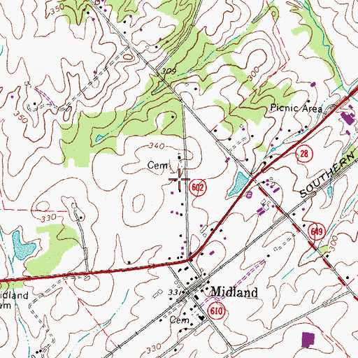 Topographic Map of Midland Christian Academy, VA