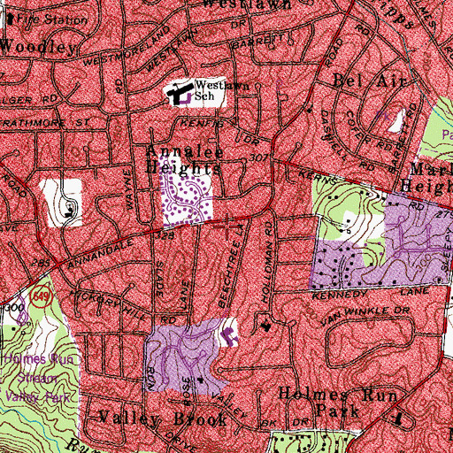 Topographic Map of Grace Lutheran School, VA