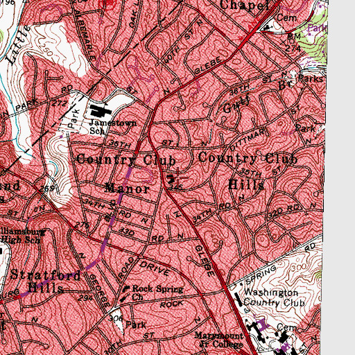 Topographic Map of Chesterbrook Montessori School, VA
