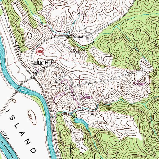 Topographic Map of The Harambee School at Elk Hill, VA