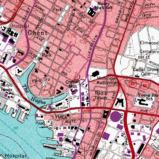 Topographic Map of Ghent Montessori School, VA