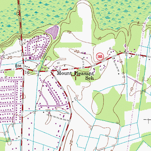 Topographic Map of Butts Road Intermediate School, VA