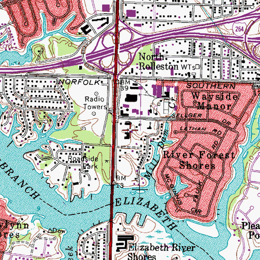 Topographic Map of Saint Peter's Episcopal Day School, VA