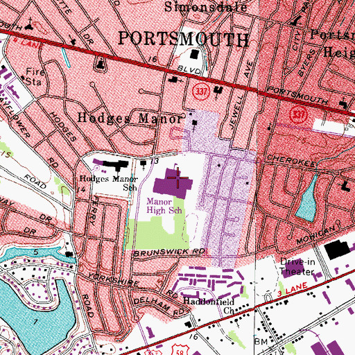 Topographic Map of Excel Campus School, VA