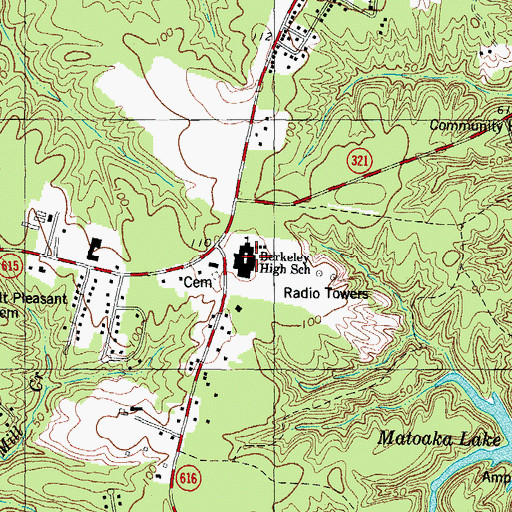 Topographic Map of Berkeley Middle School, VA