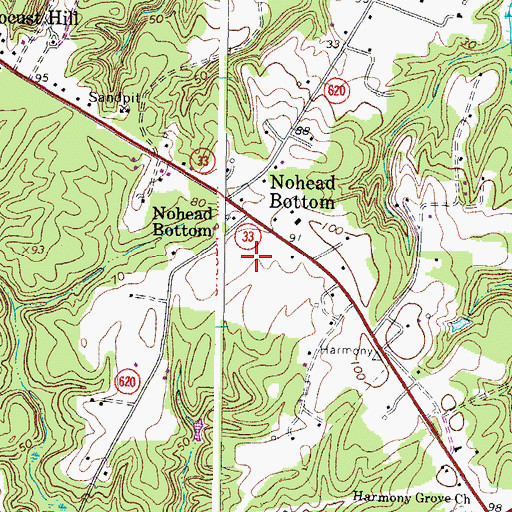 Topographic Map of Saint Clare Walker Middle School, VA