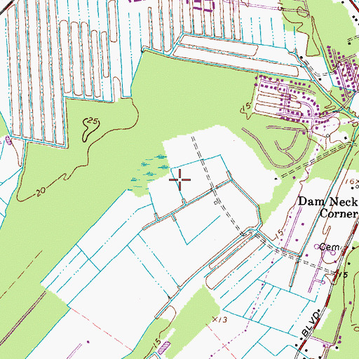 Topographic Map of Corporate Landing Middle School, VA