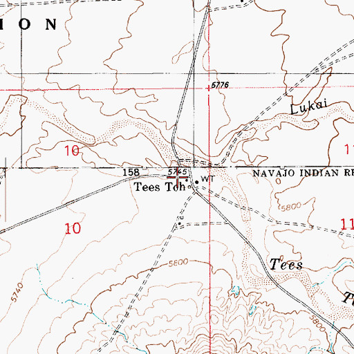 Topographic Map of Tees Toh, AZ