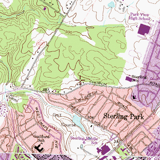 Topographic Map of Blake School Child Care Center, VA