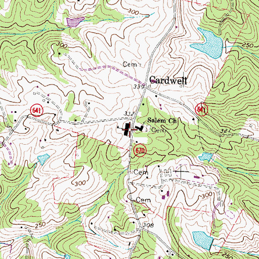 Topographic Map of Salem Christian School, VA