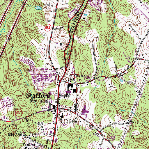 Topographic Map of Grace Preparatory School, VA