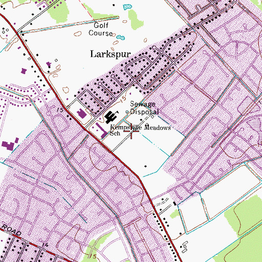 Topographic Map of Larkspur Middle School, VA