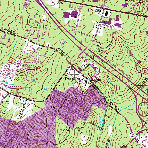 Topographic Map of Rainbow Station Preschool, VA
