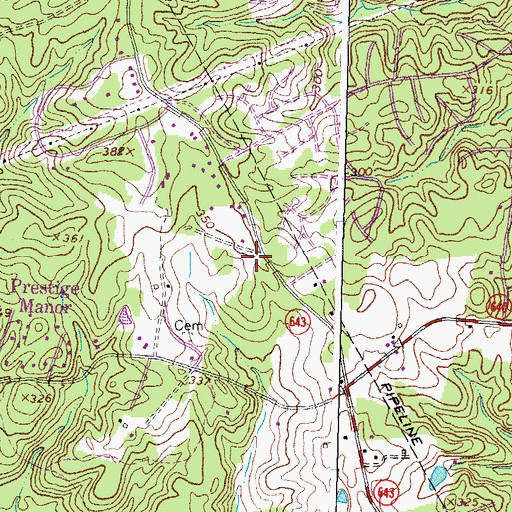 Topographic Map of Heritage Christian School, VA